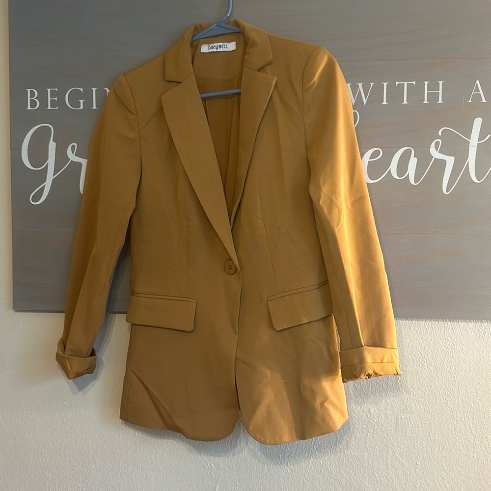 XS Womens Casual Blazers Open Front Long Sleeve Work Office Jackets Blazer